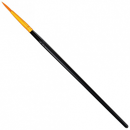 Кисти набор 10 шт., синтетика, черные, № 2/0-8 (Круглые; Овальные; Плоские; Лайнеры), WBZ, 201084