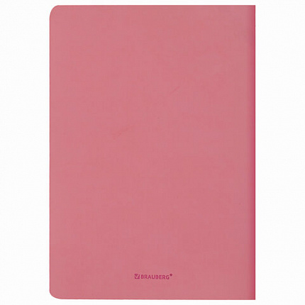 Тетрадь 60 л. в линию обложка кожзам SoftTouch, сшивка, B5 (179х250мм), РОЗОВЫЙ, BRAUBERG RAINBOW, 403885