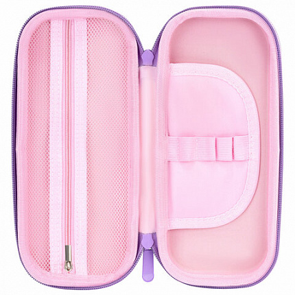 Пенал ЮНЛАНДИЯ, 1 отделение, 1 откидная планка, карман, EVA покрытие soft-touch, 22х10х5 см, "Cute cat", 273184