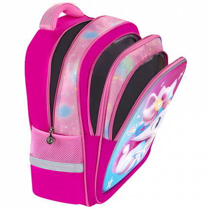 Рюкзак BRAUBERG KIDS FLOSSY, 2 отделения, 3 кармана, "Sweet Kitten", 3D-панель, 40х28х18 см, 273180