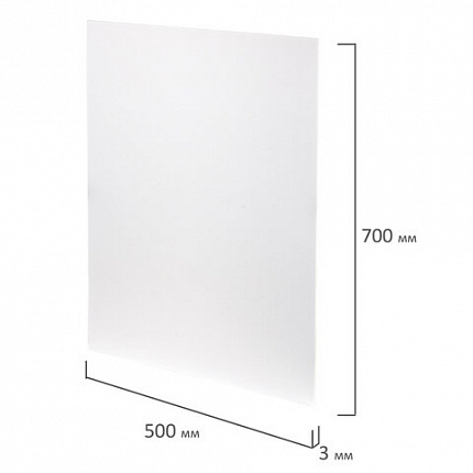 Пенокартон матовый, 50х70 см, толщина 3 мм, белый, КОМПЛЕКТ 5 листов, BRAUBERG, 112470