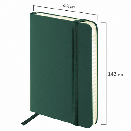 Блокнот МАЛЫЙ ФОРМАТ (93х142 мм) А6, BRAUBERG ULTRA, балакрон, 80 г/м2, 96 л., клетка, темно-зеленый, 113055