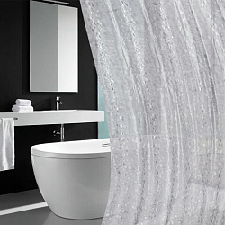 Шторка для ванной EVA, 180х200 см, кольца в комплекте, СЕРАЯ ЛЕДЯНАЯ СВЕЖЕСТЬ, PRIMILA (ПРИМИЛА), 700101