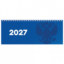 Планинг датированный 2027 285х112мм, STAFF, гребень, картонная обложка, 64 листа, "Символика РФ", 117853