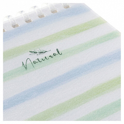 Блокнот МАЛЫЙ ФОРМАТ А6, 80 л., мягкий гребень, пластик, фольга, клетка, HATBER, NATURAL LINES, 090246, 80Б6A1мс_33481