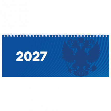 Планинг датированный 2027 285х112мм, STAFF, гребень, картонная обложка, 64 листа, "Символика РФ", 117853