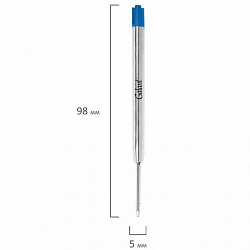 Стержень шариковый тип PARKER, СИНИЙ, пишущий узел 1 мм, металл, 98 мм, блистер, GALANT, 170383