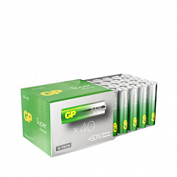 Батарейки КОМПЛЕКТ 40 шт., GP Super G-Tech, AA (LR6,15А), алкалиновые, пальчиковые, 15AA21-2CRSWC40