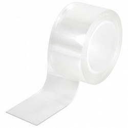 Многоразовая двухсторонняя прозрачная крепежная лента, скотч NANO tape, 2 м x 3 см, толщина 1 мм, WBZ (ВБЗ), 700425