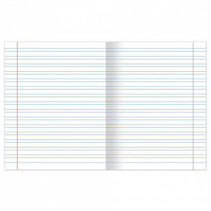 Тетрадь ЗЕЛЁНАЯ обложка 12 л., узкая линия с полями, офсет, "ПЗБМ", 19964