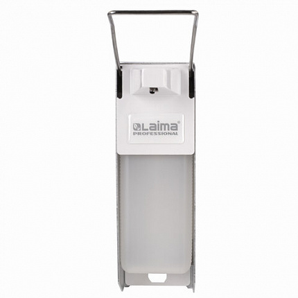 Дозатор локтевой для жидкого мыла и геля-антисептика, с еврофлаконом 1 л, LAIMA, металлический, 605706