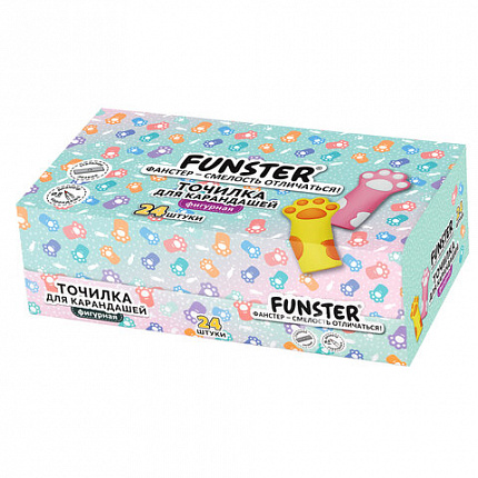 Точилка фигурная FUNSTER (ФАНСТЕР) "Лапка 2", 1 отверстие, ассорти, в дисплее, 274057