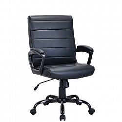 Кресло BRABIX "Win MG-353", кожзаменитель, разборное пятилучие, черное, 532981