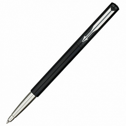 Ручка-роллер PARKER "Vector Black", корпус черный лак, детали из нержавеющей стали, синяя, S0319630