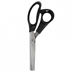 Ножницы портновские ФИГУРНЫЕ ЗИГЗАГ 240 мм, черные, пластиковые ручки, ОСТРОВ СОКРОВИЩ, 665600