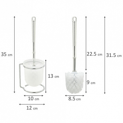 Ершик для унитаза с подставкой, маталл + пластик, хромированный, LAIMA, 607426