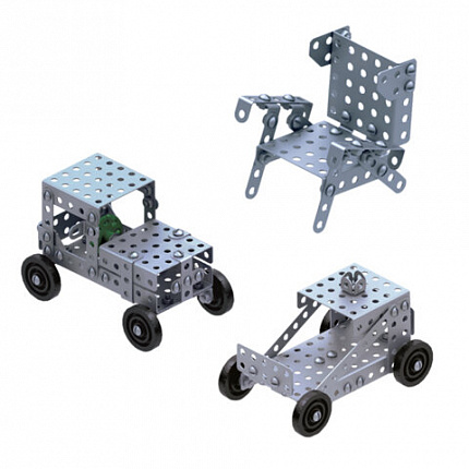 Конструктор металлический "Для уроков труда №1", 5 в 1, с подвижными деталями, 206 элементов, BAMBOX, 667036