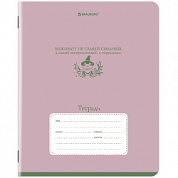 Тетрадь 12л. BRAUBERG клетка, обложка картон, PHRASES, 107777