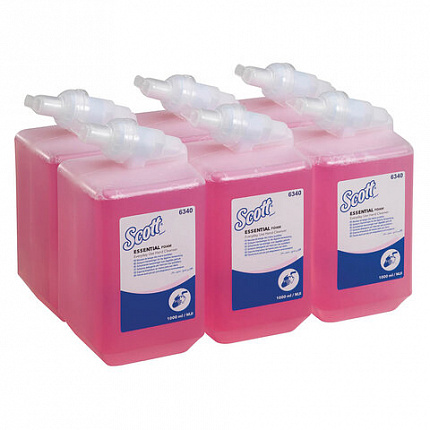 Картридж с пенным мылом одноразовый KIMBERLY-CLARK Scott "Essential", 1 л, розовый, артикул 6340