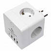 Сетевой фильтр CABLEXPERT Cube, 4 розетки, 16 А, 1 x Type-C PD, 3 х USB, белый, CUBE-4-СU3-W, CUBE-4-CU3-W