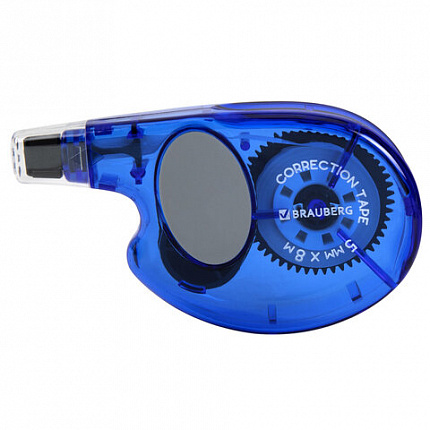 Корректирующая лента BRAUBERG "Bomb", 5 мм х 8 м, корпус темно-синий с резиновой вставкой, 273024