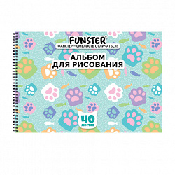 Альбом д/рис. А4 40л., гребень, обложка картон, BRAUBERG, 205х290мм, кросс-серия "КОШАЧЬИ ЛАПКИ", 107520