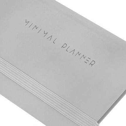 Еженедельник недатированный с резинкой 171х93 мм, BRAUBERG, твердый, 64 л., "Minimal", серый, 116311