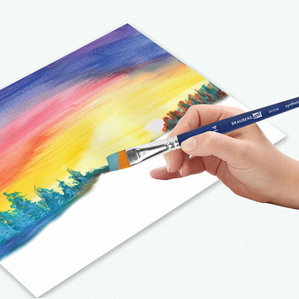 Кисти художественные набор 2 штуки, синтетика (плоские №14, 18) BRAUBERG ART DEBUT, К