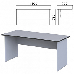 Стол письменный "Монолит", 1600х700х750 мм, цвет серый, СМ3.11