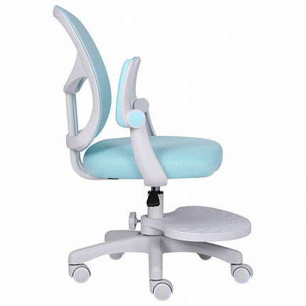 Кресло детское с подставкой для ног BRABIX "Toy MG-205", сетка/ткань TW, голубое, 533152