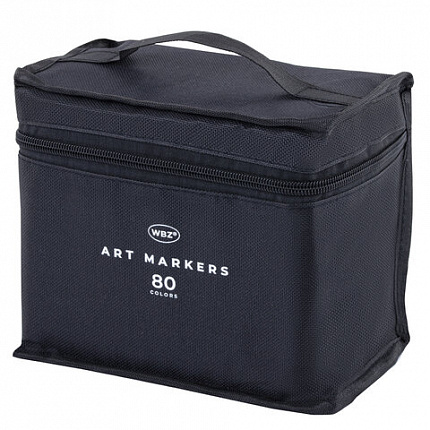 Маркеры для скетчинга двусторонние, НАБОР 80 шт, текстильный чехол, WBZ, 152575