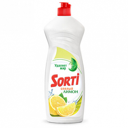 Средство для мытья посуды 900 мл SORTI "Лимон", ГЕЛЬ АКТИВ