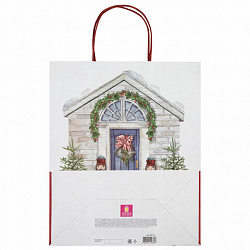 Пакет подарочный КОМПЛЕКТ 10 штук новогодний 26x13x32 см, "Новогодняя Сказка", ЗОЛОТАЯ СКАЗКА, 592131