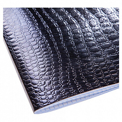 Тетрадь бумвинил А5 48 л., скоба, офсет №1, клетка, с полями, "ЧЕРНАЯ Metallic", CROCO, HATBER, 072232, 48Т5бвВ1