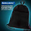 Мешок для обуви BRAUBERG БОЛЬШОЙ, с ручкой, карман на молнии, сетка, 49х41 см, "Глубокий черный", 273453