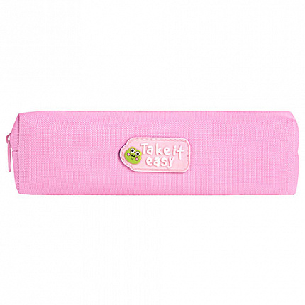 Пенал ЮНЛАНДИЯ ЮНИОР, 1 отделение, полиэстер, аппликация, "Take it easy", 20х6х4 см, 273802