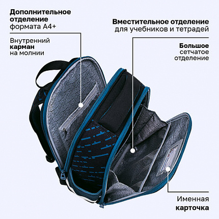 Ранец BRAUBERG FIT, 2 отделения, "Супермашина", 38х27х14 см, 272024