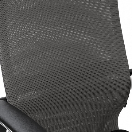 Кресло офисное BRABIX PREMIUM "Ultimate EX-801" хром, плотная двойная сетка Х2, черное/серое, 532918