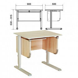 Стол-парта регулируемый "ДЭМИ" СУТ.28, 900х530х530-815 мм, серый/ясень (КОМПЛЕКТ)