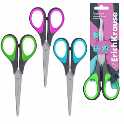 Ножницы ERICH KRAUSE "EasyCut+", 17 см, ассорти, блистер, 35099