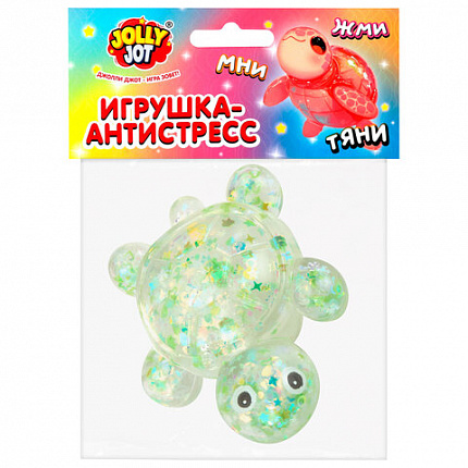 Игрушка-антистресс "ПРОЗРАЧНАЯ ЧЕРЕПАШКА", 8 см, ассорти 4 цвета, дисплей, JOLLY JOT (ДЖОЛЛИ ДЖОТ), 665796