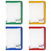 Папка на молнии пластиковая BRAUBERG "Диагональ", А4, 325х230 мм, прозрачная, молния ассорти, 224052