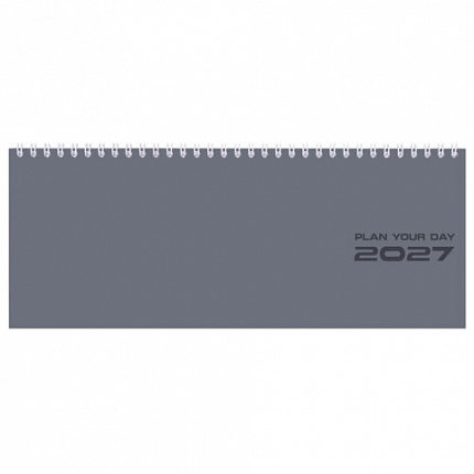 Планинг датированный 2027 285х112мм, STAFF, гребень, картонная обложка, 64 листа, "Grey style", 117855