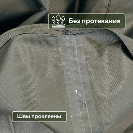 Дождевик-пончо хаки на кнопках многоразовый с ПВХ покрытием и мешком для хранения ГРАНДМАСТЕР, 610882