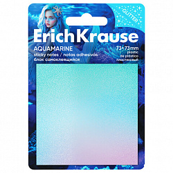 Блок самоклеящийся пластиковый ERICH KRAUSE "Aquamarine", 73х73 мм, 20 листов, 65169