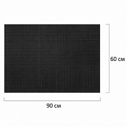 Коврик придверный 60х90 см, ЧЕРНЫЙ пластиковый грязезащитный, толщина 10 мм, "ТРАВКА", PRIMILA (ПРИМИЛА), 701066