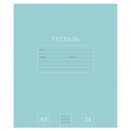 Тетрадь 24 л., HATBER-ECO клетка, офсет №2 ЭКОНОМ, обложка картон, PUREcolour (микс в спайке), 092112, 24Т5C1