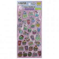 Наклейки гелевые "Любимые блестки", 17,5х9 см, ассорти 6 видов, FUNSTER (ФАНСТЕР), 666104