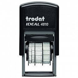 Датер-мини месяц БУКВАМИ, оттиск 20х3,8 мм, синий, TRODAT IDEAL 4810 P2, корпус черный, подушка, 218615