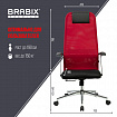 Кресло офисное BRABIX PREMIUM "Ultimate EX-801" хром, плотная двойная сетка Х2, черное/красное, 532921
